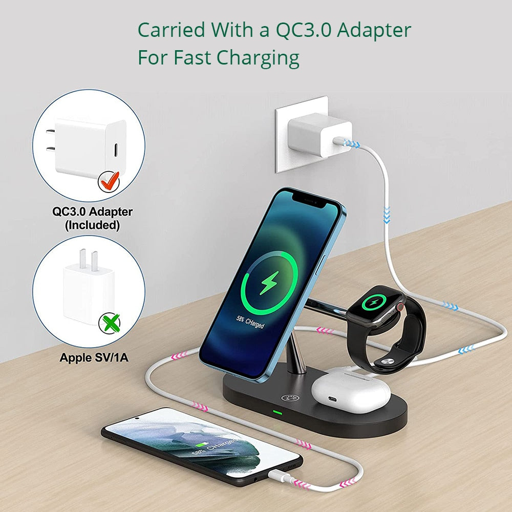 MagnaCharge | Efficient Versatile 3-in-1 Wireless Charging Station 4