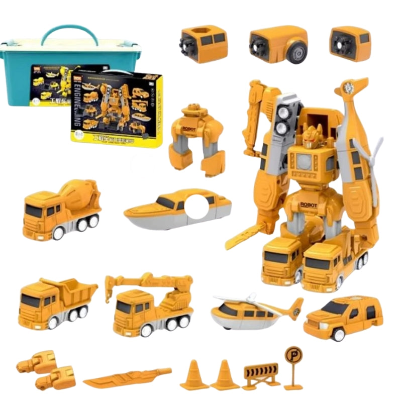 Magnetic Transforming Robot with Interchangeable Vehicle Parts - Lusomart