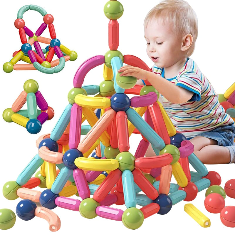 Fun Magnetic Construction Block Toy Set - Lusomart