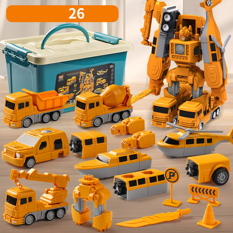 Fun Kids Magnetic Blocks Vehicle Playset 26 Pieces - Lusomart