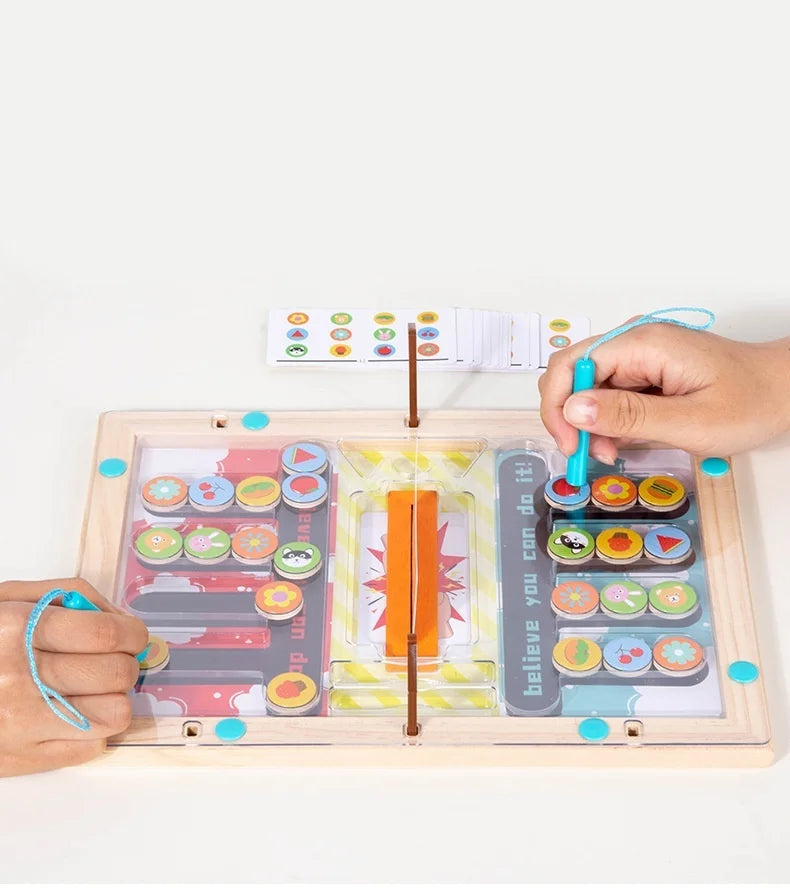 Magnetic Maze Educational Toy for Kids 3 Years - Hand-Eye Coordination and Logical Thinking - Wooden Toy 2