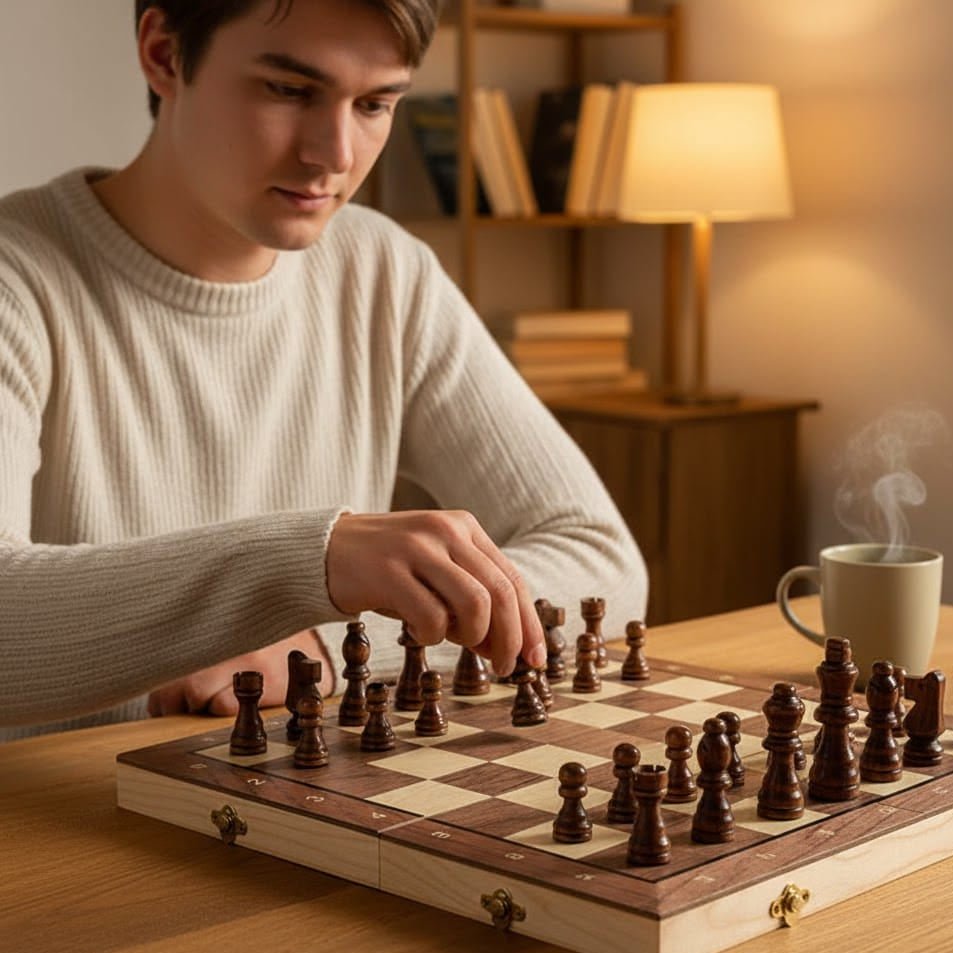 Magnetica | Compact Portable Magnetic Wooden Chess Set 4