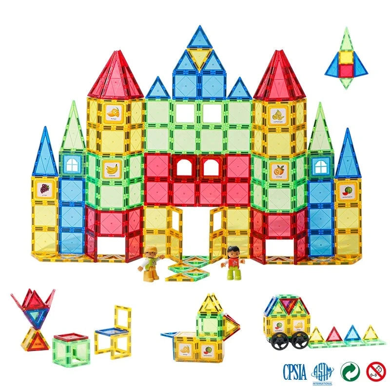 Fun Colorful Kids Magnetic Building Blocks Set - Lusomart