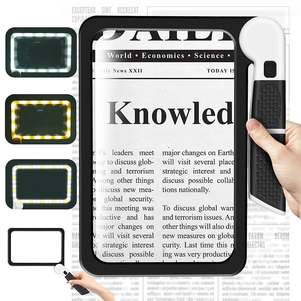 Bright Full Page LED Reading Magnifying Glass