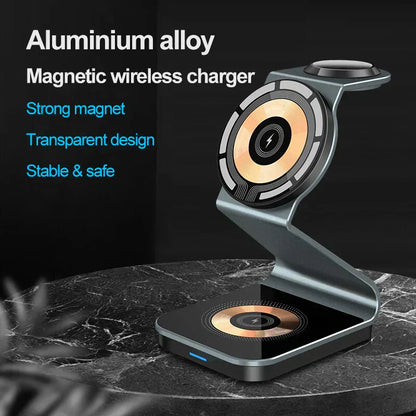 Compact 3-in-1 Wireless Phone Charger Pad