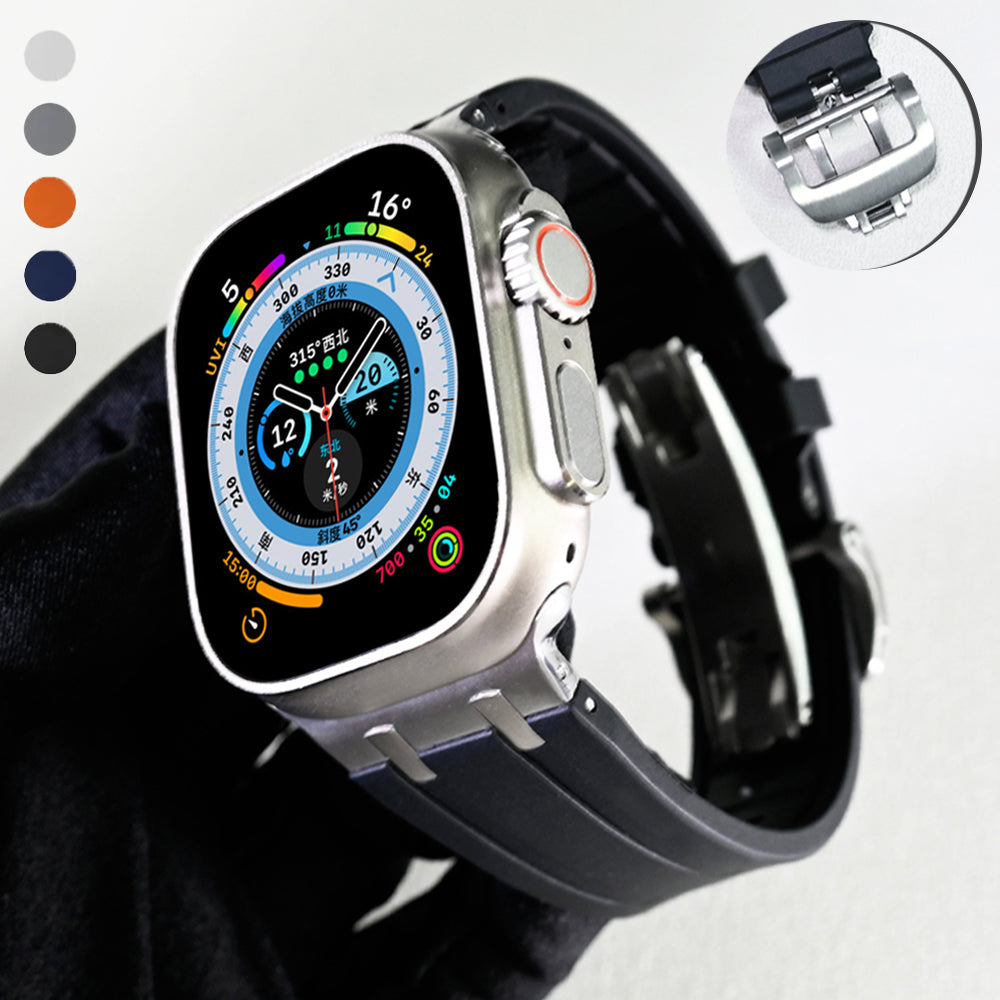 Durable Silicone Watch Strap With Secure Buckle And Metal Fitting