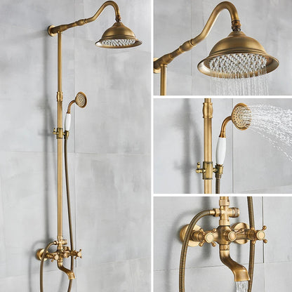 Traditional Brass Wall Mount Shower System - Lusomart