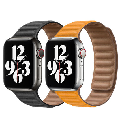 Strong Magnetic Genuine Leather Watch Strap
