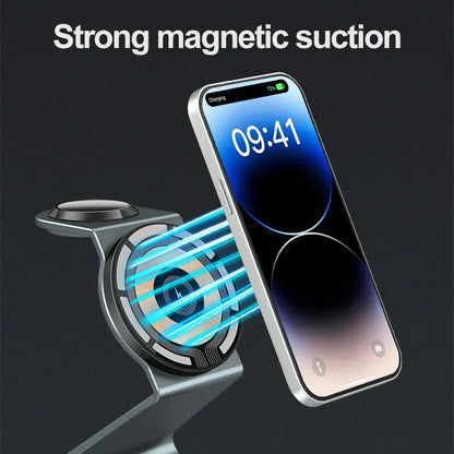 Compact 3-in-1 Wireless Phone Charger Pad