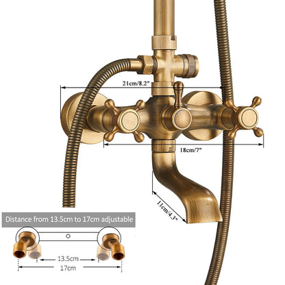 Traditional Brass Wall Mount Shower System