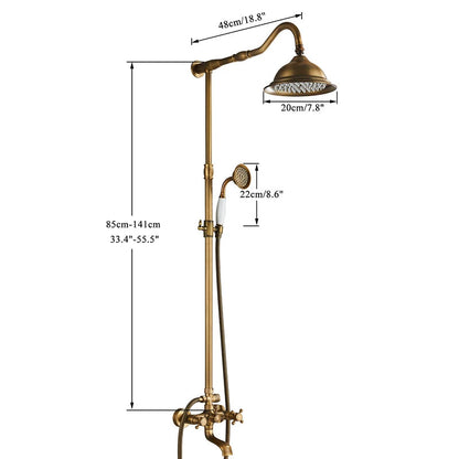 Traditional Brass Wall Mount Shower System