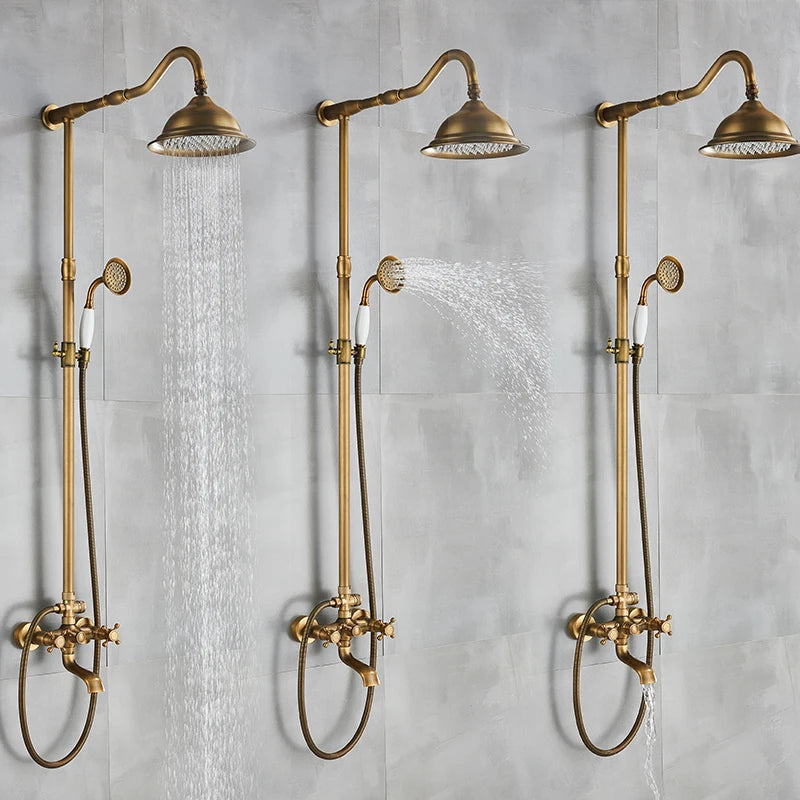 Traditional Brass Wall Mount Shower System