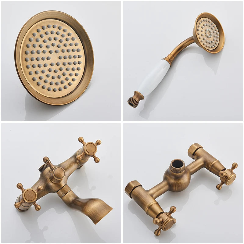 Traditional Brass Wall Mount Shower System