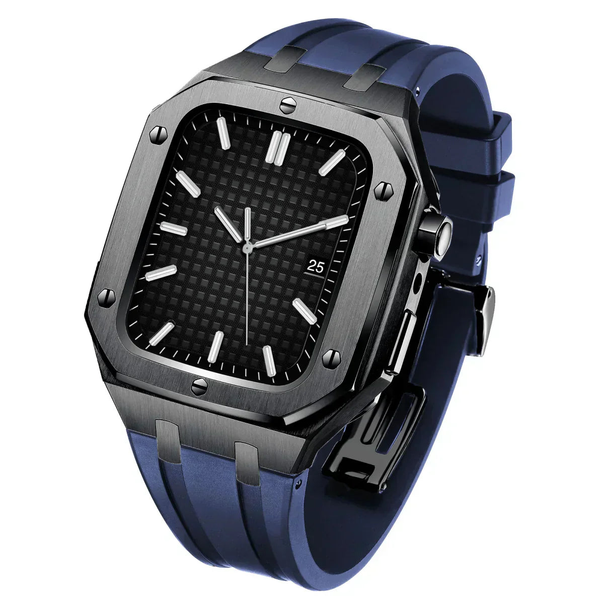Durable Silicone and Stainless Steel Apple Watch Case