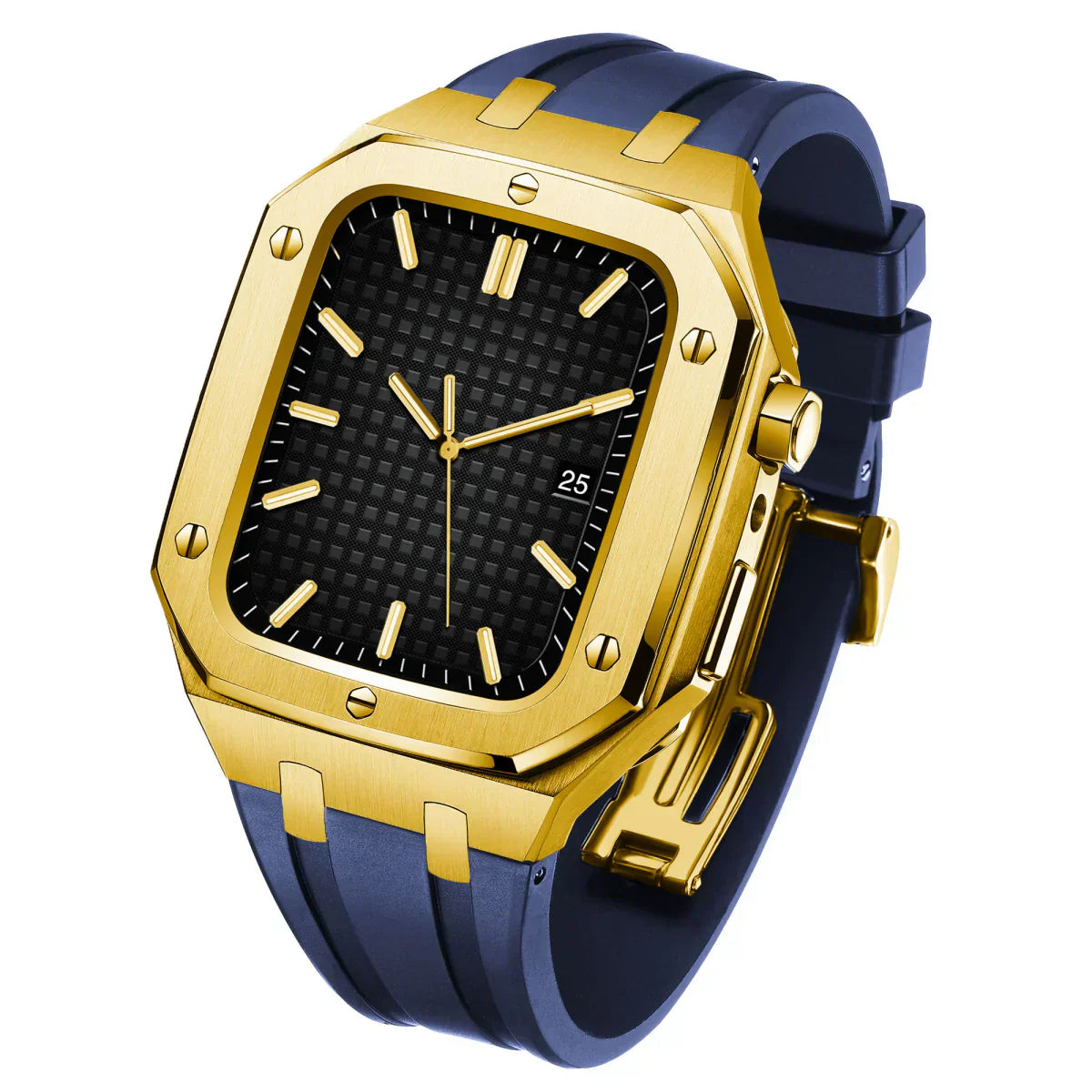 Durable Silicone and Stainless Steel Apple Watch Case
