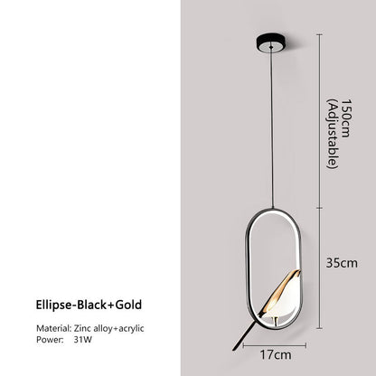 Modern Black Crystal Pendant Ceiling Light Fixture