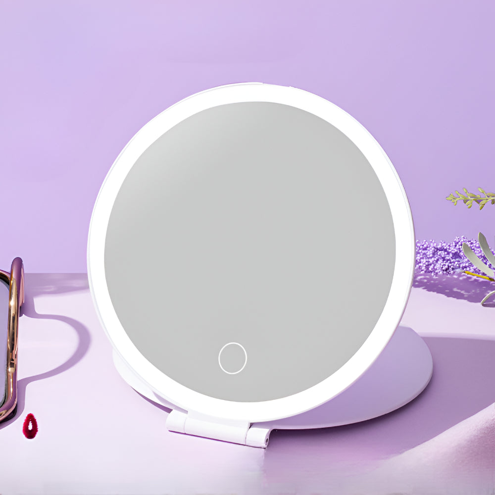 Portable LED Lighted Travel Makeup Mirror - Lusomart