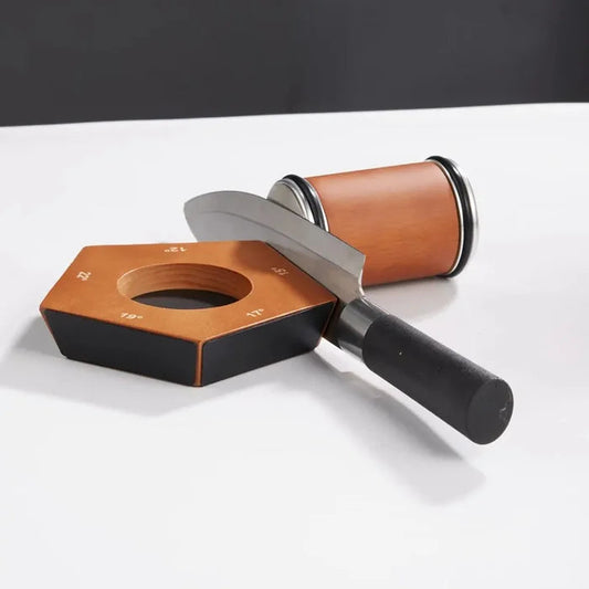 Premium Diamond Knife Sharpener with Wooden Base - Lusomart