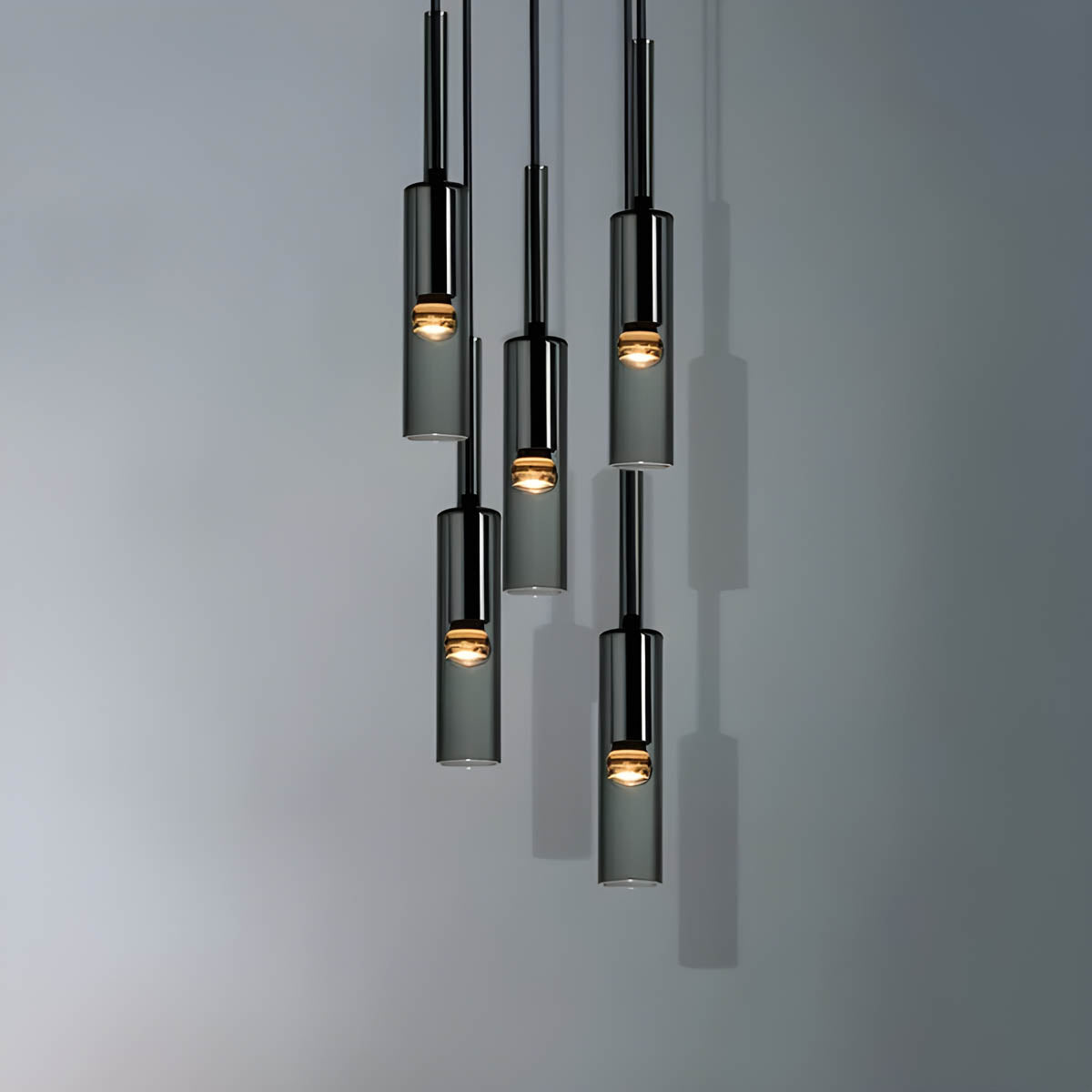 Sleek Grey Glass Drop Pendant Light