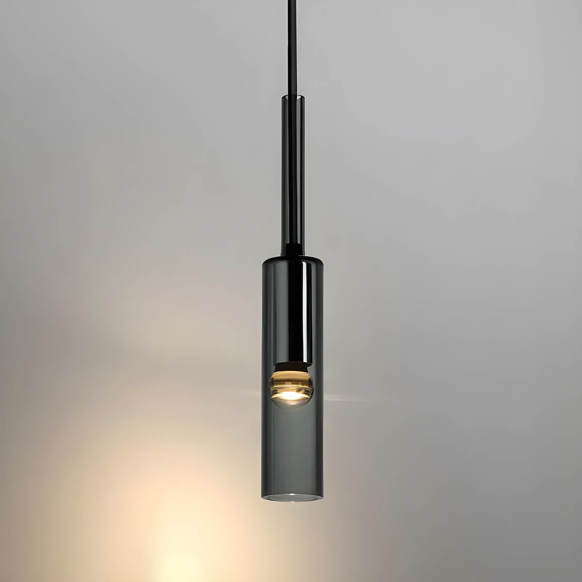 Sleek Grey Glass Drop Pendant Light