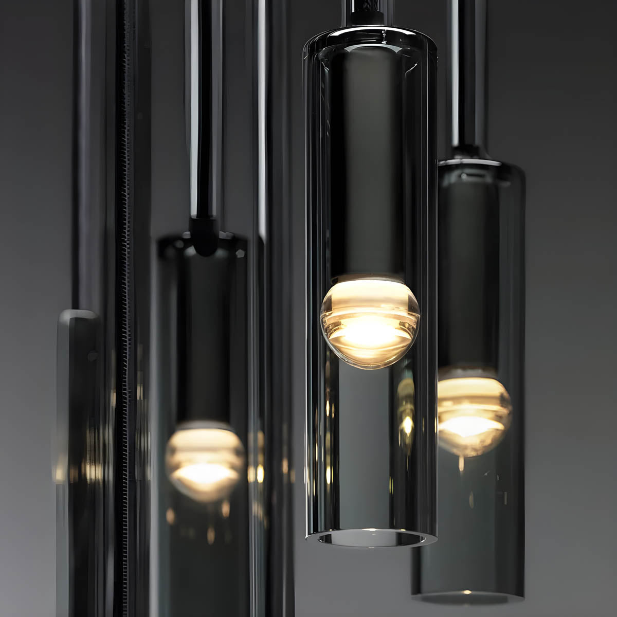Sleek Grey Glass Drop Pendant Light