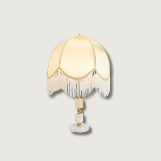 Classic Marble Table Lamp with Soft Warm Shade - Lusomart
