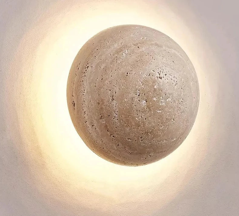 MarbleGlow - Half-Round Stone Wall Lamp 2