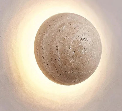 MarbleGlow - Half-Round Stone Wall Lamp 2