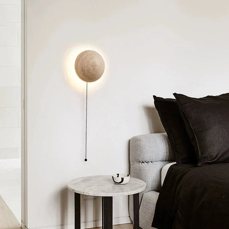 MarbleGlow - Half-Round Stone Wall Lamp 4