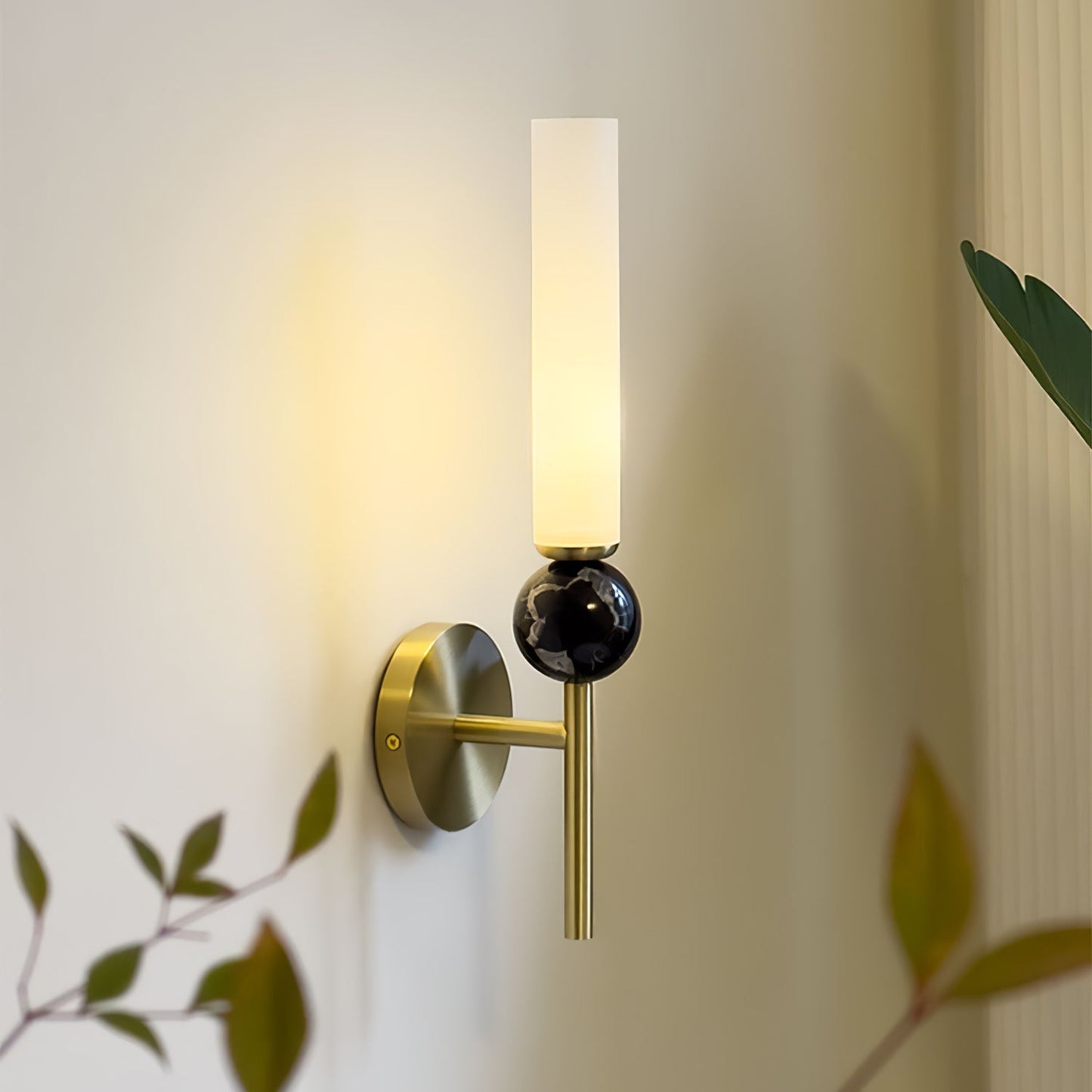 MarbleGlow | Elegant Brass Wall Sconce Lighting with Acrylic Shade 5