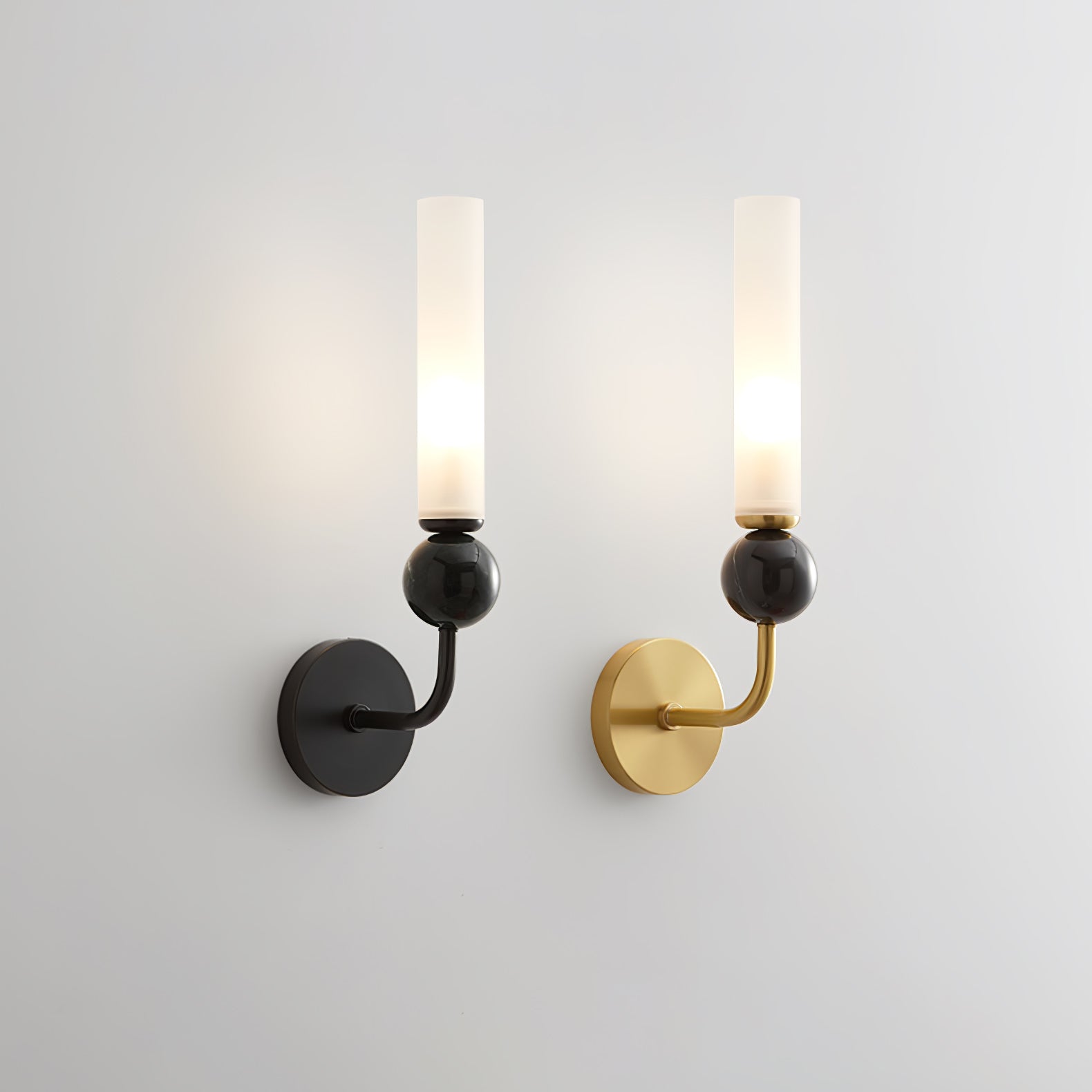 MarbleGlow | Elegant Brass Wall Sconce Lighting with Acrylic Shade 6