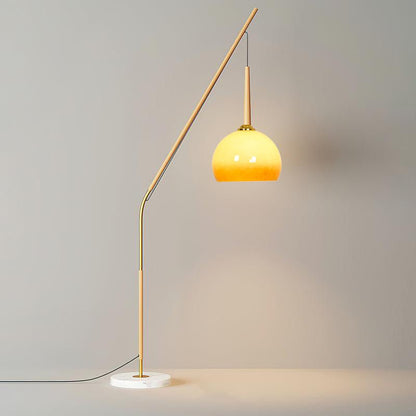 MarbleGlow | Elegant Modern Metal and Glass Floor Lamp for Living Room 4