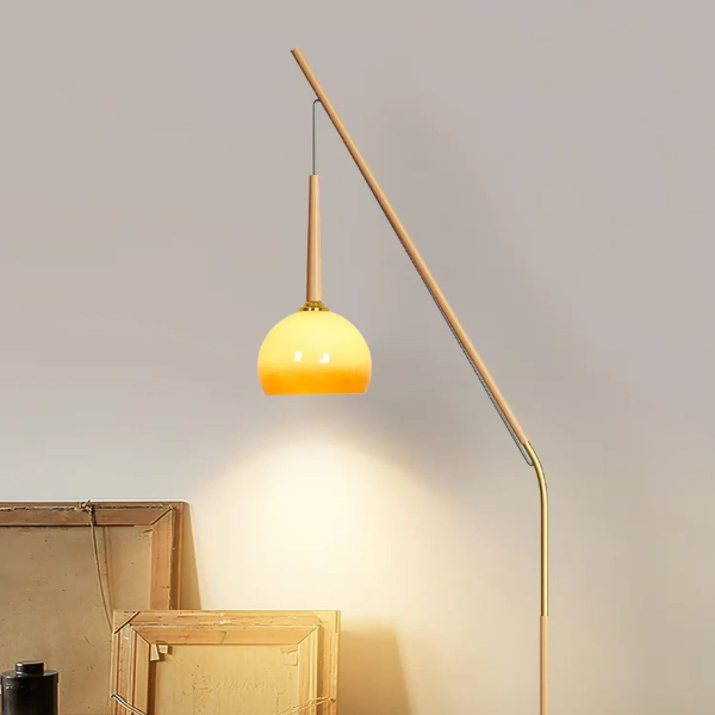MarbleGlow | Elegant Modern Metal and Glass Floor Lamp for Living Room 6