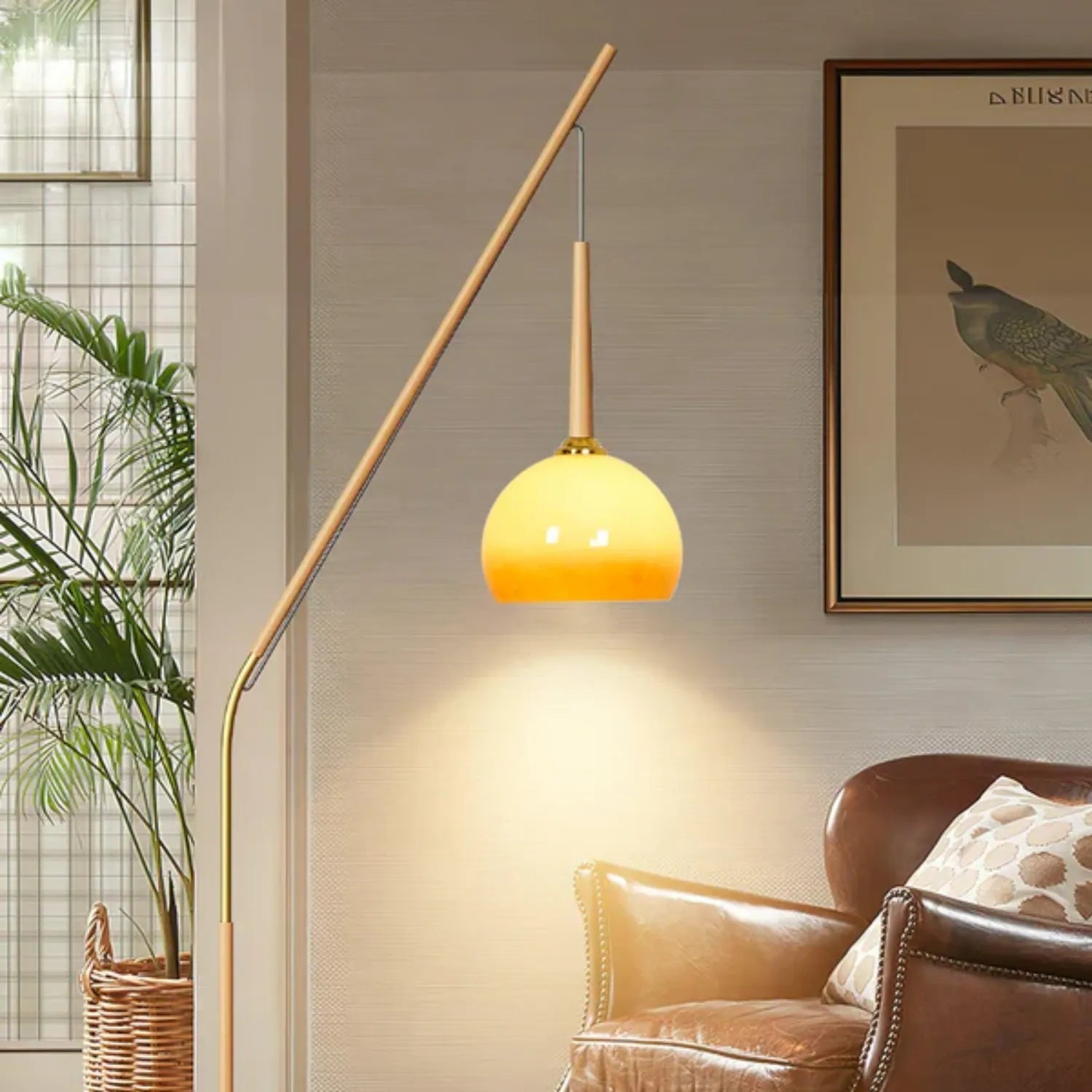 MarbleGlow | Elegant Modern Metal and Glass Floor Lamp for Living Room 7