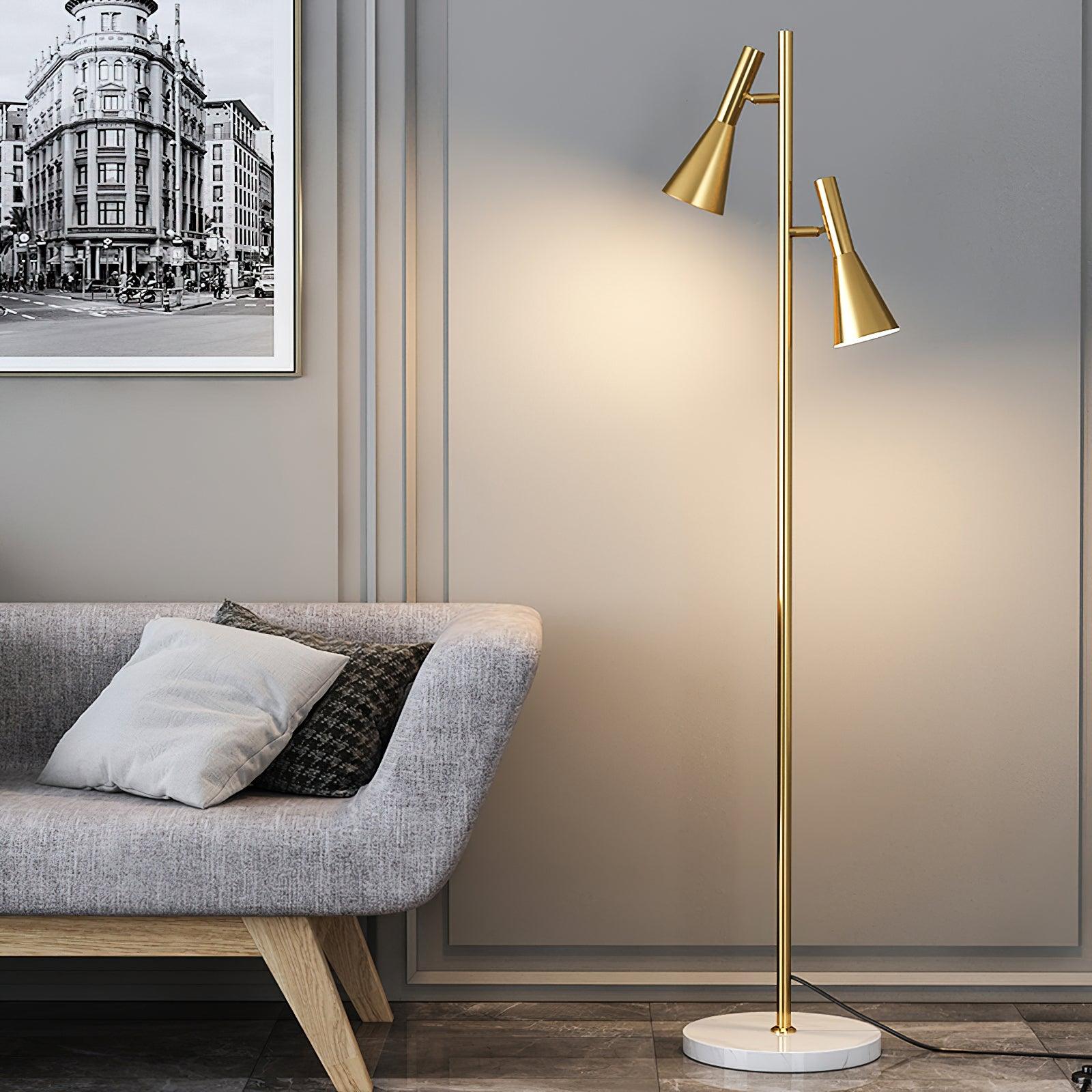 MarbleGlow | Elegant Modern Metal and Marble Floor Lamp 4