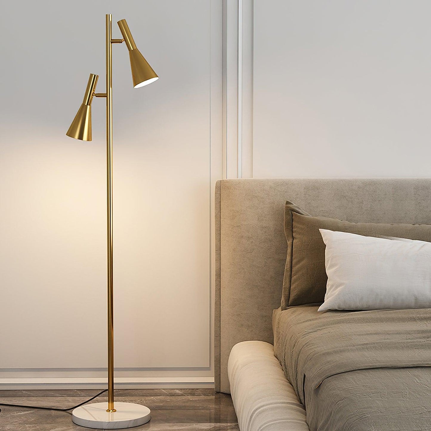 MarbleGlow | Elegant Modern Metal and Marble Floor Lamp 9