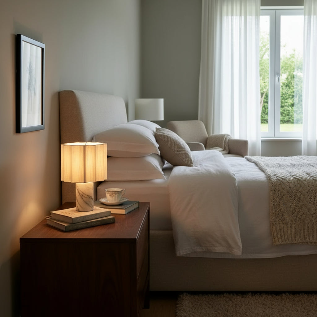 MarbleGlow | Elegant Rechargeable Cordless Bedside Table Lamp with LED Design 4