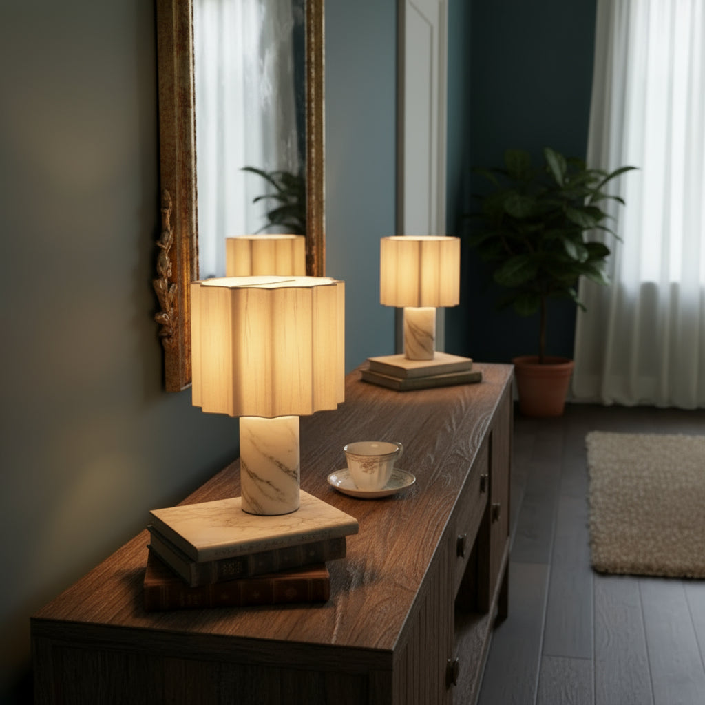MarbleGlow | Elegant Rechargeable Cordless Bedside Table Lamp with LED Design 8