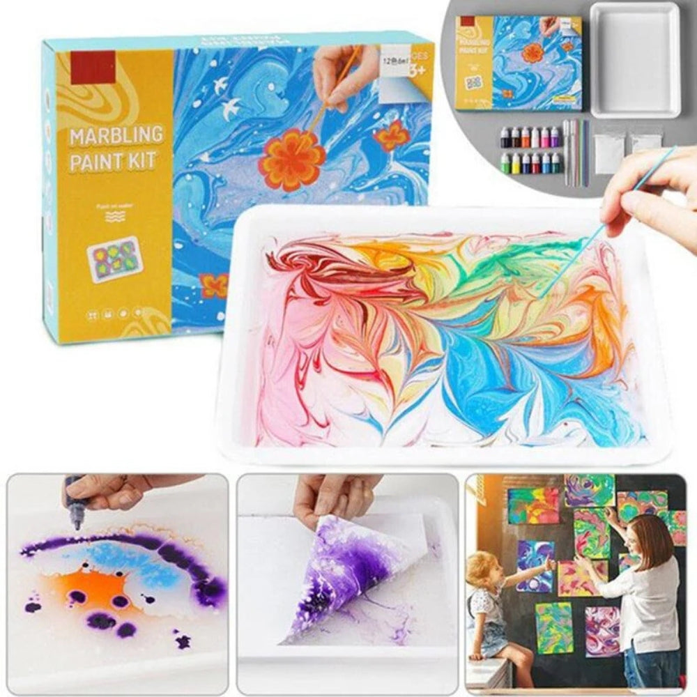 MarbloArt – Watermarbling Paint Kit with Swirl Tool for DIY Art Fun 4