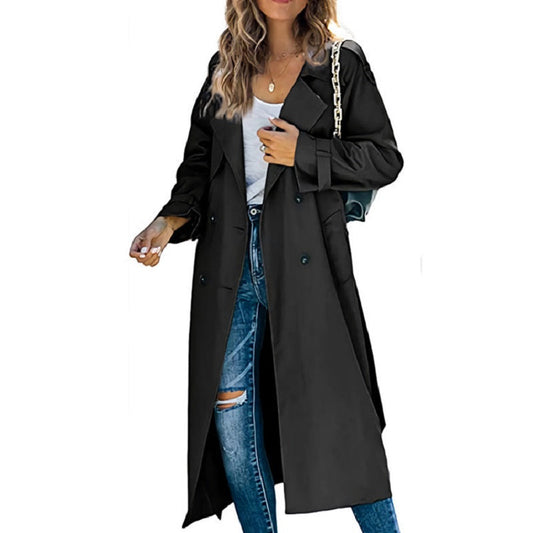 Warm Double Breasted Long Women's Winter Coat - Lusomart