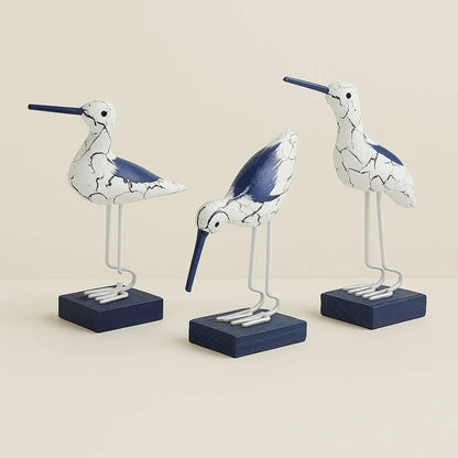 Coastal Wood Sea Bird Figurine Set - Lusomart