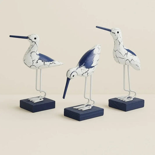 Coastal Wood Sea Bird Figurine Set - Lusomart