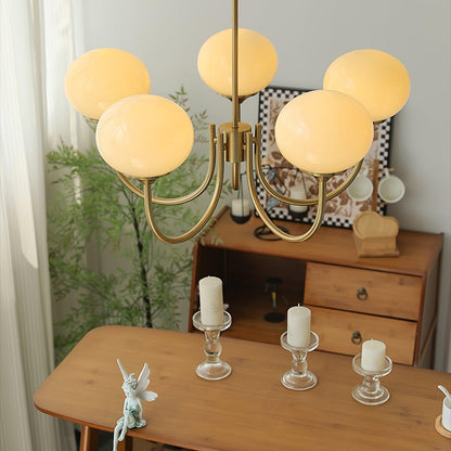 Soft Pink Glass Pendant Chandelier Light