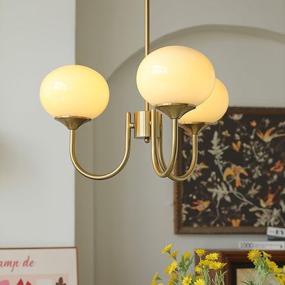 Soft Pink Glass Pendant Chandelier Light