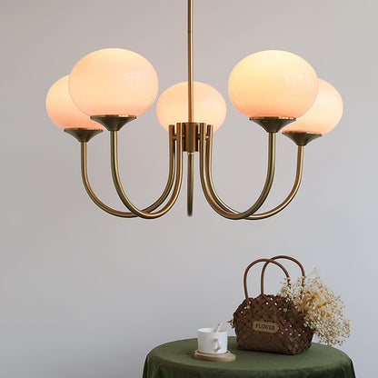 Soft Pink Glass Pendant Chandelier Light