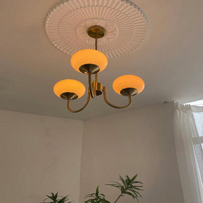 Soft Pink Glass Pendant Chandelier Light
