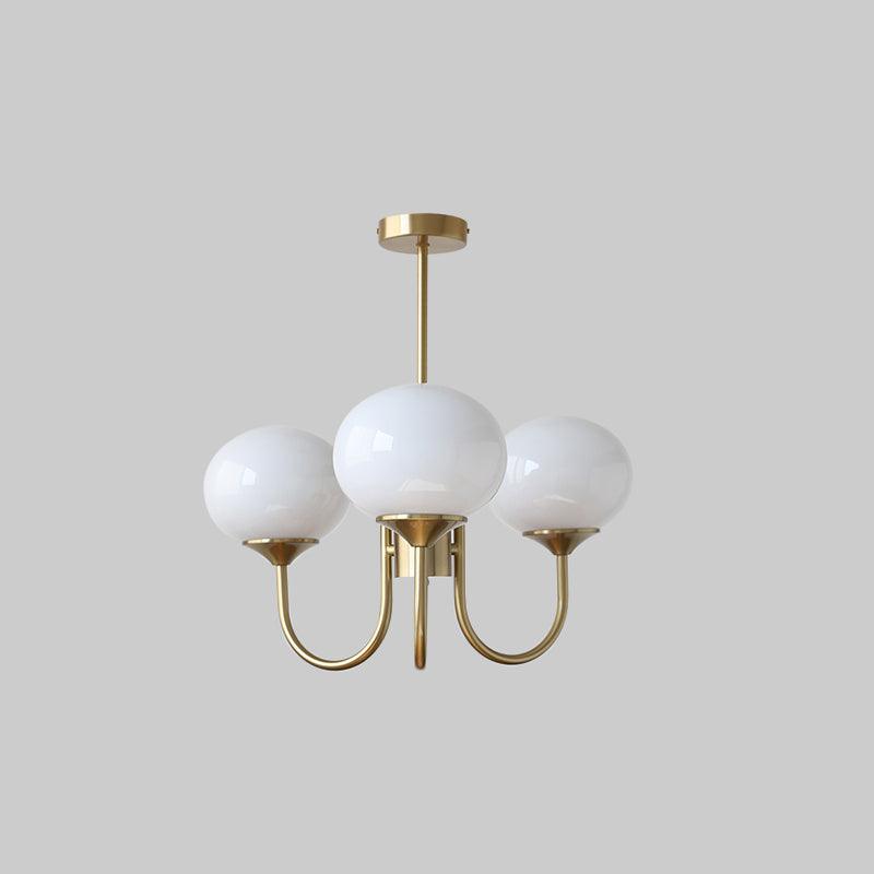 Soft Pink Glass Pendant Chandelier Light