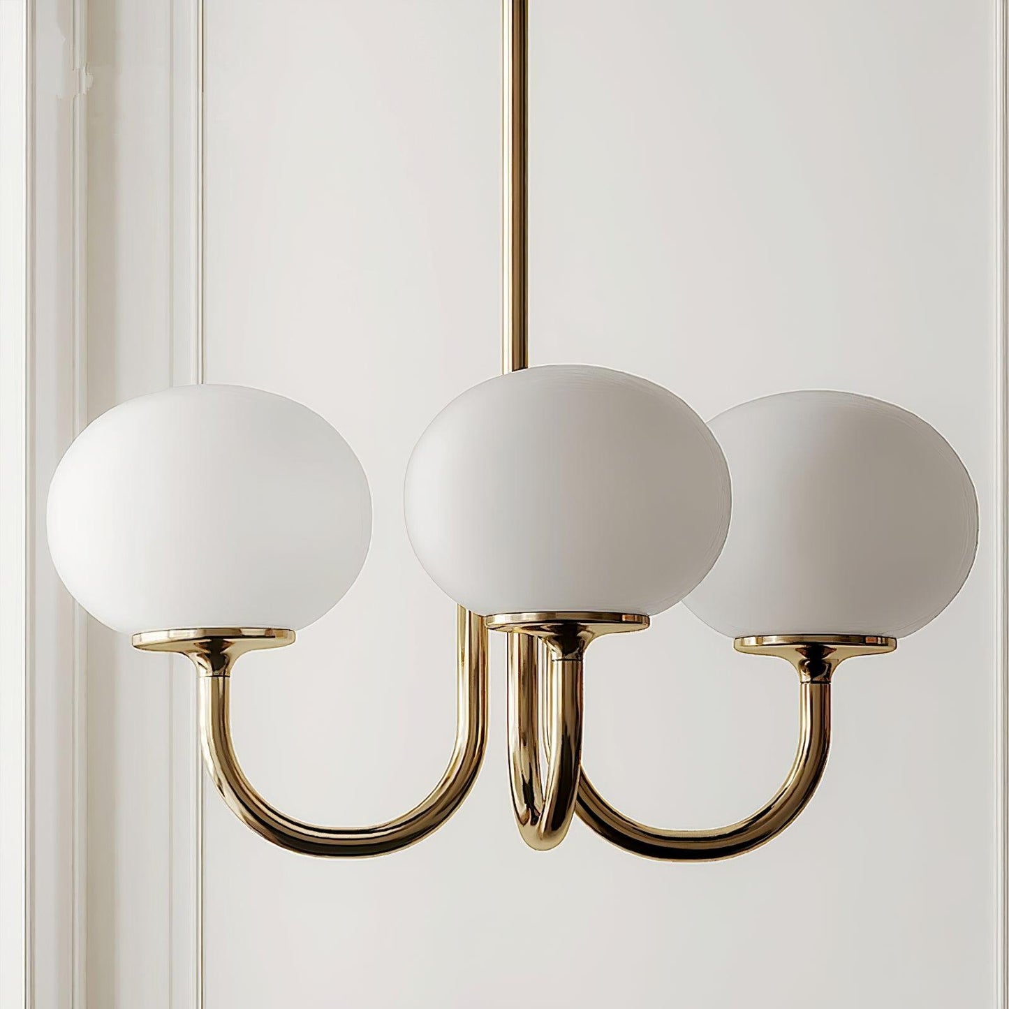 Soft Pink Glass Pendant Chandelier Light
