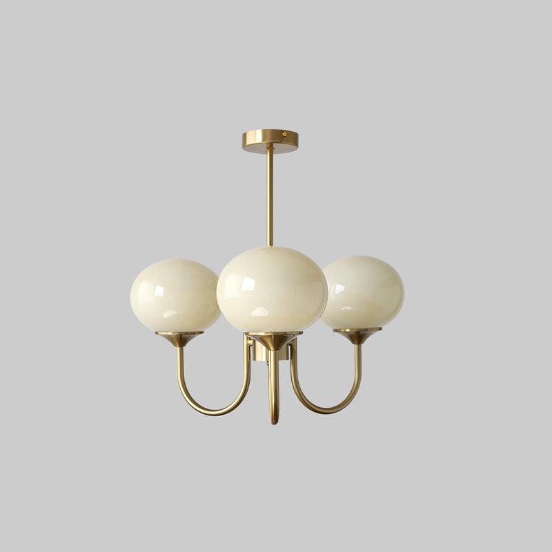 Soft Pink Glass Pendant Chandelier Light