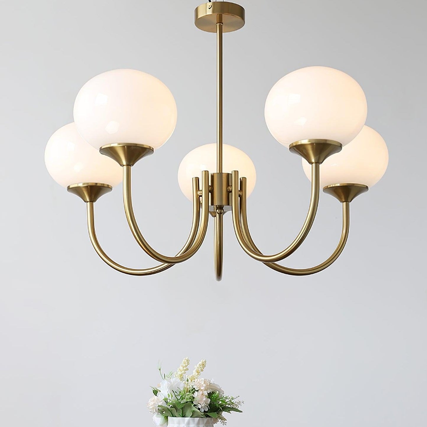 Soft Pink Glass Pendant Chandelier Light